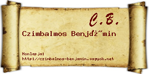 Czimbalmos Benjámin névjegykártya